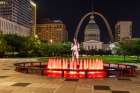 Kiener Plaza, Old Courthouse and Jefferson National Expansion Memorial, The Gateway Arch, St. Louis Art Print